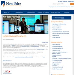 State University of New York at New Paltz: Undergraduate Catalog