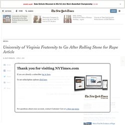 University of Virginia Fraternity to Go After Rolling Stone for Rape Article