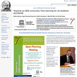 Towards an OER university: Free learning for all students worldwide