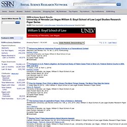 University of Nevada Las Vegas William S. Boyd School of Law Legal Studies Research Paper Series