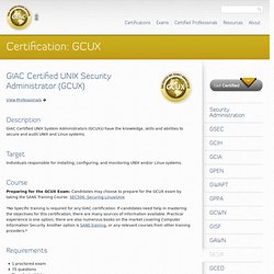 Unix Security Certification: GCUX