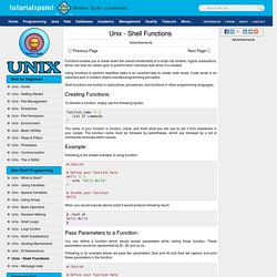 Unix - Shell Functions