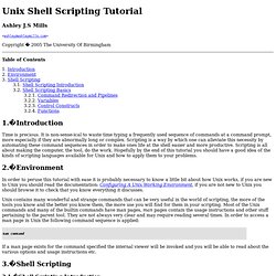 Unix Shell Scripting Tutorial