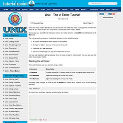 Unix - The vi Editor Tutorial