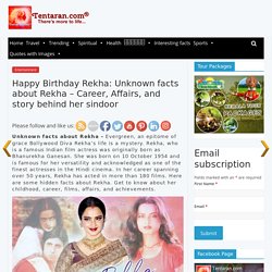 Unknown facts about Rekha