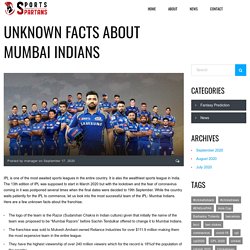 Unknown Facts about Mumbai Indians - sportsspartans
