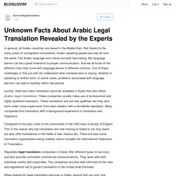 Unknown Facts About Arabic Legal Translation Revealed by the Experts