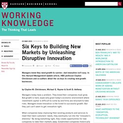 Six Keys to Building New Markets by Unleashing Disruptive Innovation