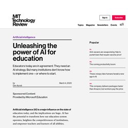 Unleashing the power of AI for education