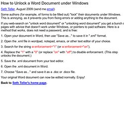 Unlocking a Word Document under Windows