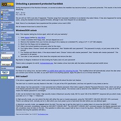 Unlocking a password protected harddisk