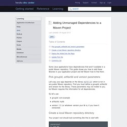 Adding Unmanaged Dependencies to a Maven Project