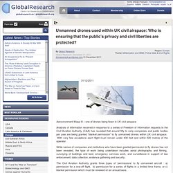 Unmanned drones used within UK civil airspace: Who is ensuring that the public’s privacy and civil liberties are protected?