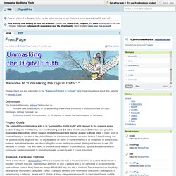 Unmasking the Digital Truth / FrontPage