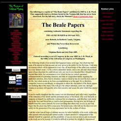 The Beale Papers - Original Text