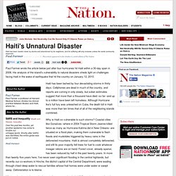 Haiti's Unnatural Disaster