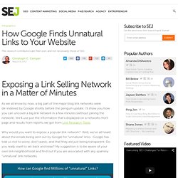 How Google Finds Unnatural Links to Your Website