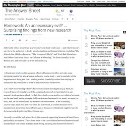 Homework: An unnecessary evil? … Surprising findings from new research