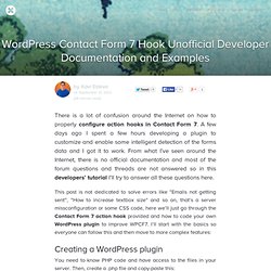 Wordpress Contact Form 7 Hook Unofficial Developer Documentation and Examples - Xavi Esteve