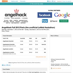 AngelHack Fall 2012 Paris (the unofficial LeWeb Hackathon)