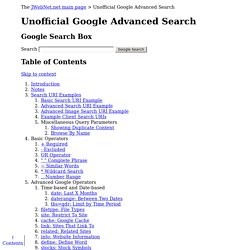 Unofficial Google Advanced Search