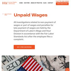 Unpaid Wages and Hour Lawyers/Attorney in New York