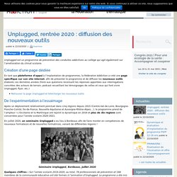 Unplugged, rentrée 2020 : diffusion des nouveaux outils / Fédération des addictions, octobre 2020