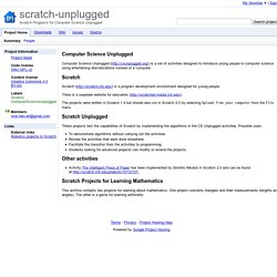 scratch-unplugged - Scratch Programs for Computer Science Unplugged