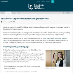 records unprecedented research grant success – TRU Newsroom