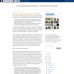 Machine and Human Translation 5: Self-help