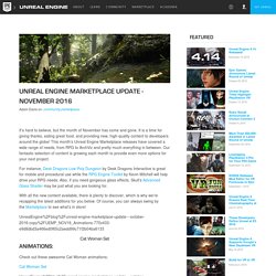 Unreal Engine Marketplace Update - November 2016
