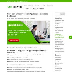 How can unrecoverable QuickBooks errors be fixed?