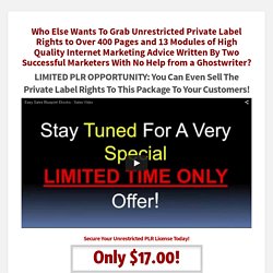 Unrestricted PLR – Easy Sales Blueprint Ebooks — Private Label Rights – PLR Special Deals
