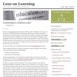 Unschooling-vs.-Sudbury redux — Lenz on Learning