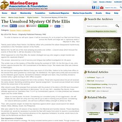 The Unsolved Mystery Of Pete Ellis