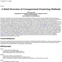 A Brief Overview of Unsupervised Clustering Methods