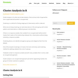 Cluster Analysis in R » Unsupervised Approach » finnstats