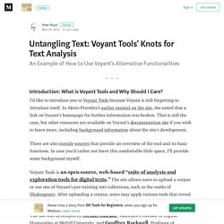 Untangling Text: Voyant Tools’ Knots for Text Analysis