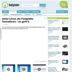 Unter Linux die Festplatte formatieren