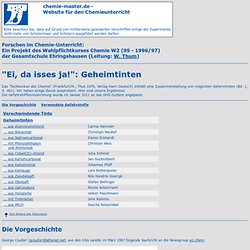 Projekt "Forschen im Unterricht": Geheimtinten (Werner Thum)