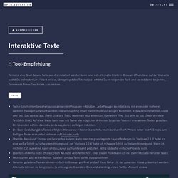 Unterrichtsidee zu interaktiven Texten