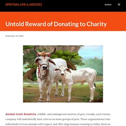 Untold Reward of Donating to Charity