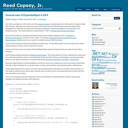 Unusual uses of ExpandoObject in C# 4 : Reed Copsey, Jr.