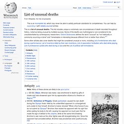 List of unusual deaths - Wikipedia, the free encyclopedia - StumbleUpon