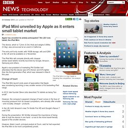 iPad Mini unveiled by Apple as it enters small tablet market