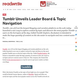 Tumblr Unveils Leader Board & Topic Navigation
