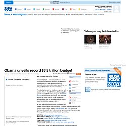 Obama unveils record $3.8 trillion budget