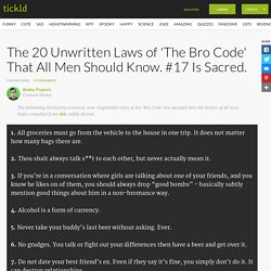The 20 Unwritten Laws of 'The Bro Code' That All Men Should Know. #17 Is Sacred.