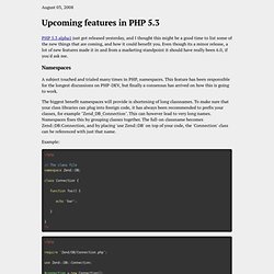 Upcoming features in PHP 5.3 - 't Bijstere spoor