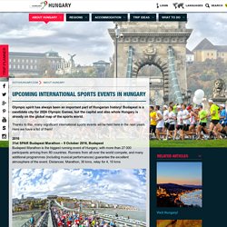 Upcoming international sports events in Hungary - About Hungary